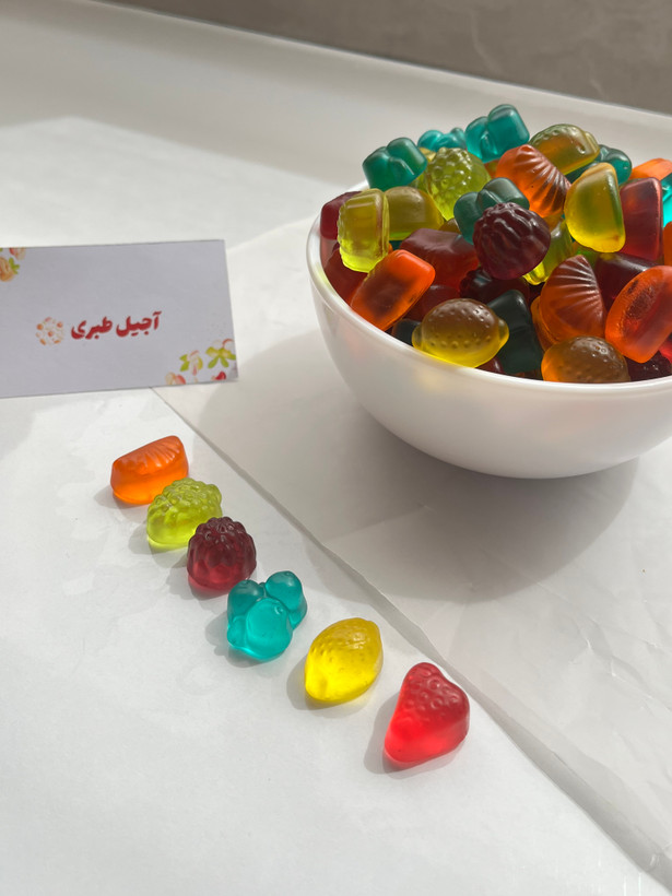 نمای بسته پاستیل میوه ای مخلوط ۱۰۰ گرمی