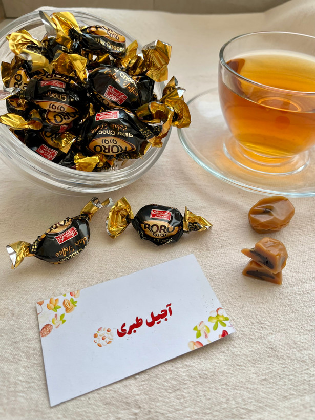 تافی مغزدار رورو شیرین عسل ۱ کیلویی